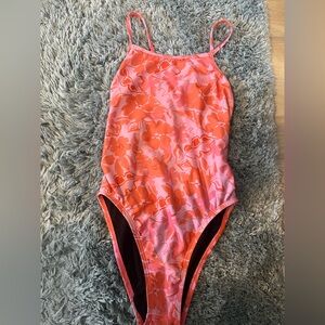 Jolyn “Perry” Floral Pink and Orange One Piece Swimsuit
